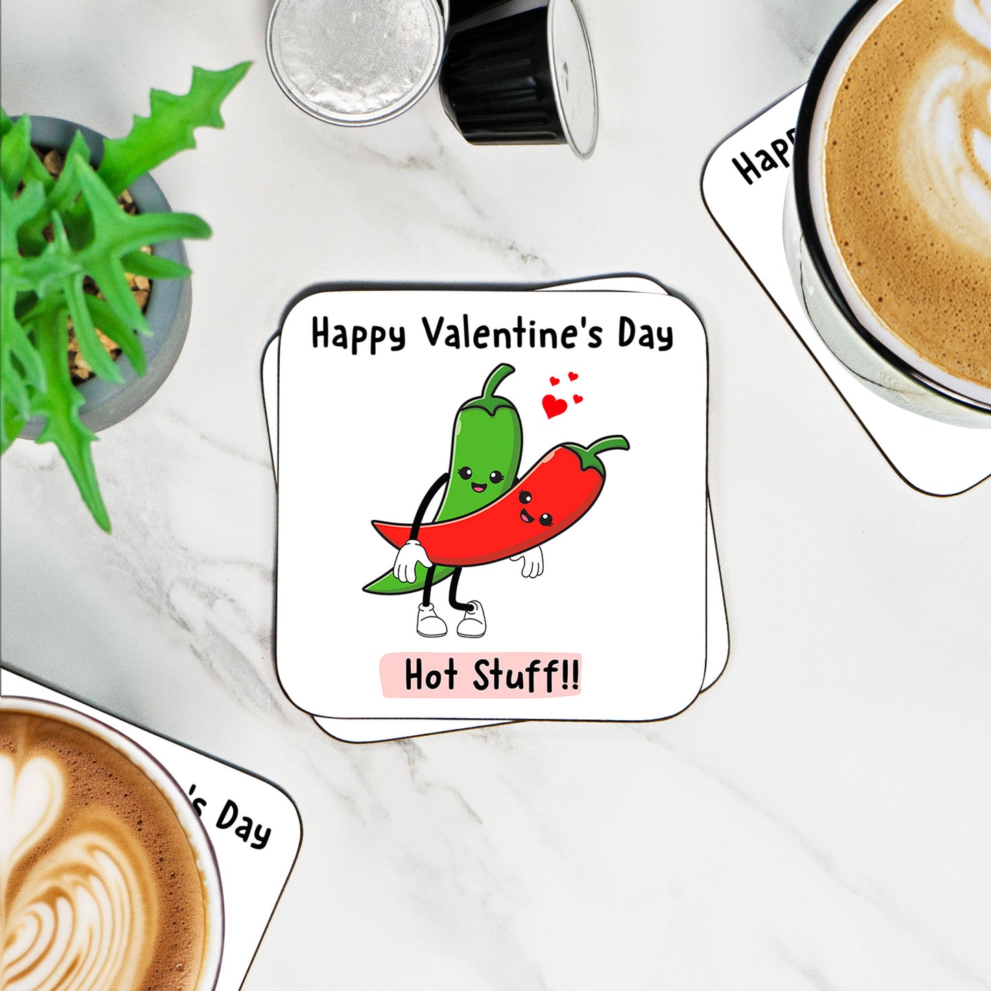 Happy Valentine's Day Coaster - Hot Stuff!
