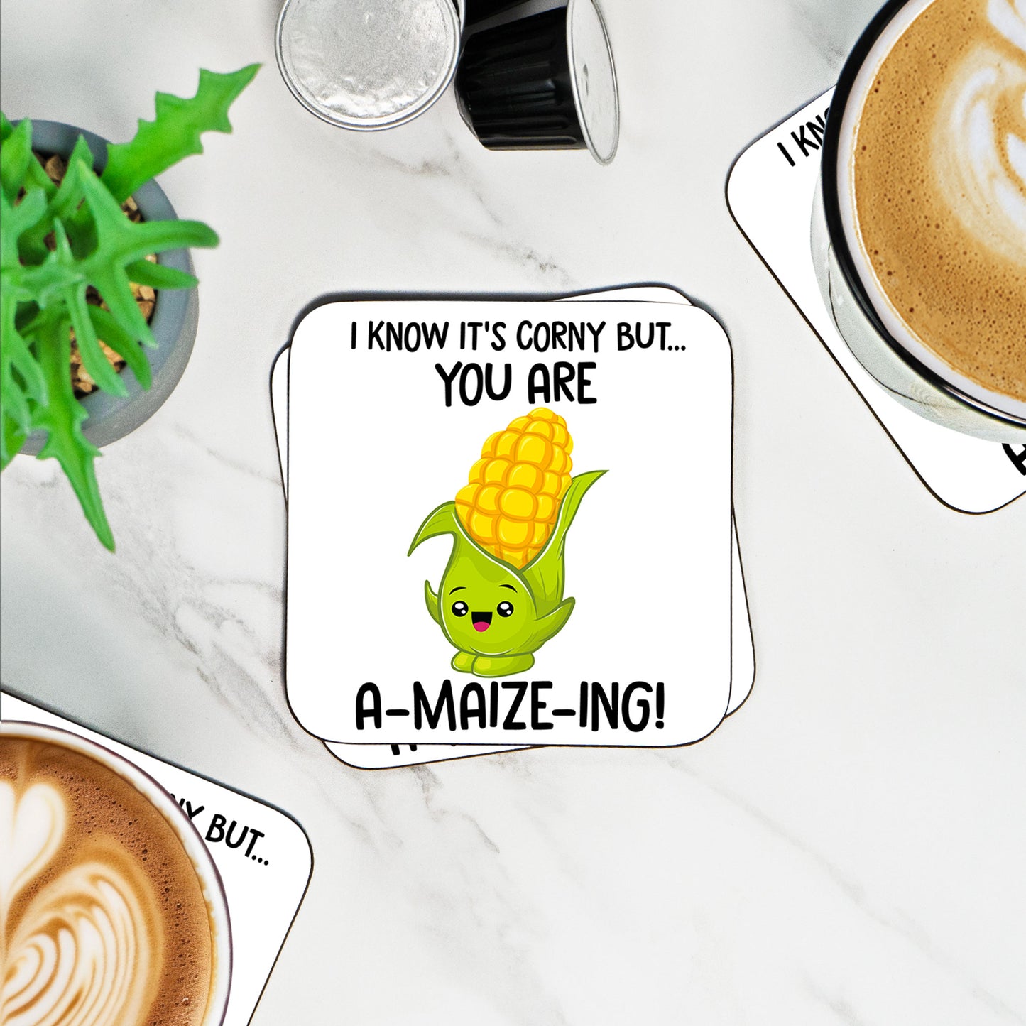 You Are A-Maize-ing Coaster – Funny Corny Gift, Unique Appreciation Present