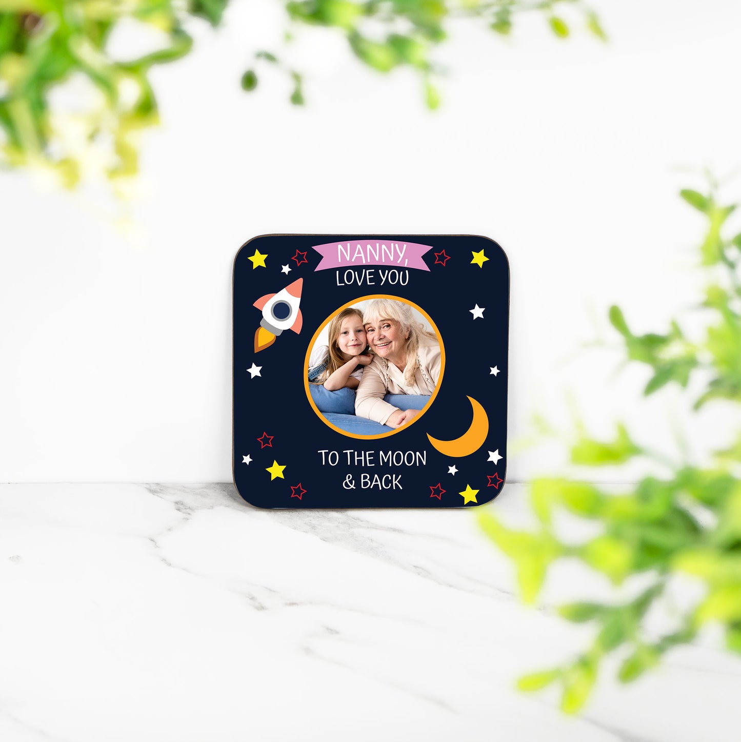 Nanny Love You To The Moon And Back – Personalised Photo Coaster Gift