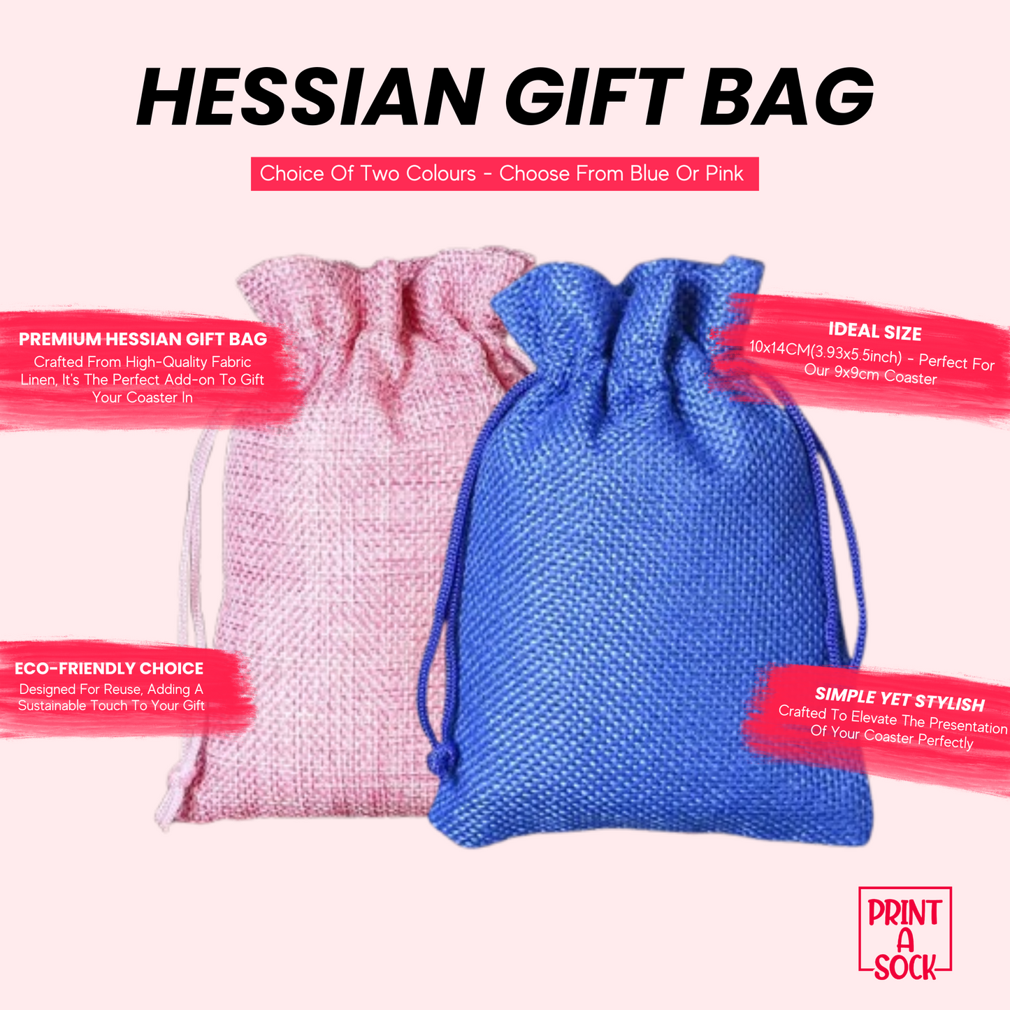 Hessian Coaster Gift Bag