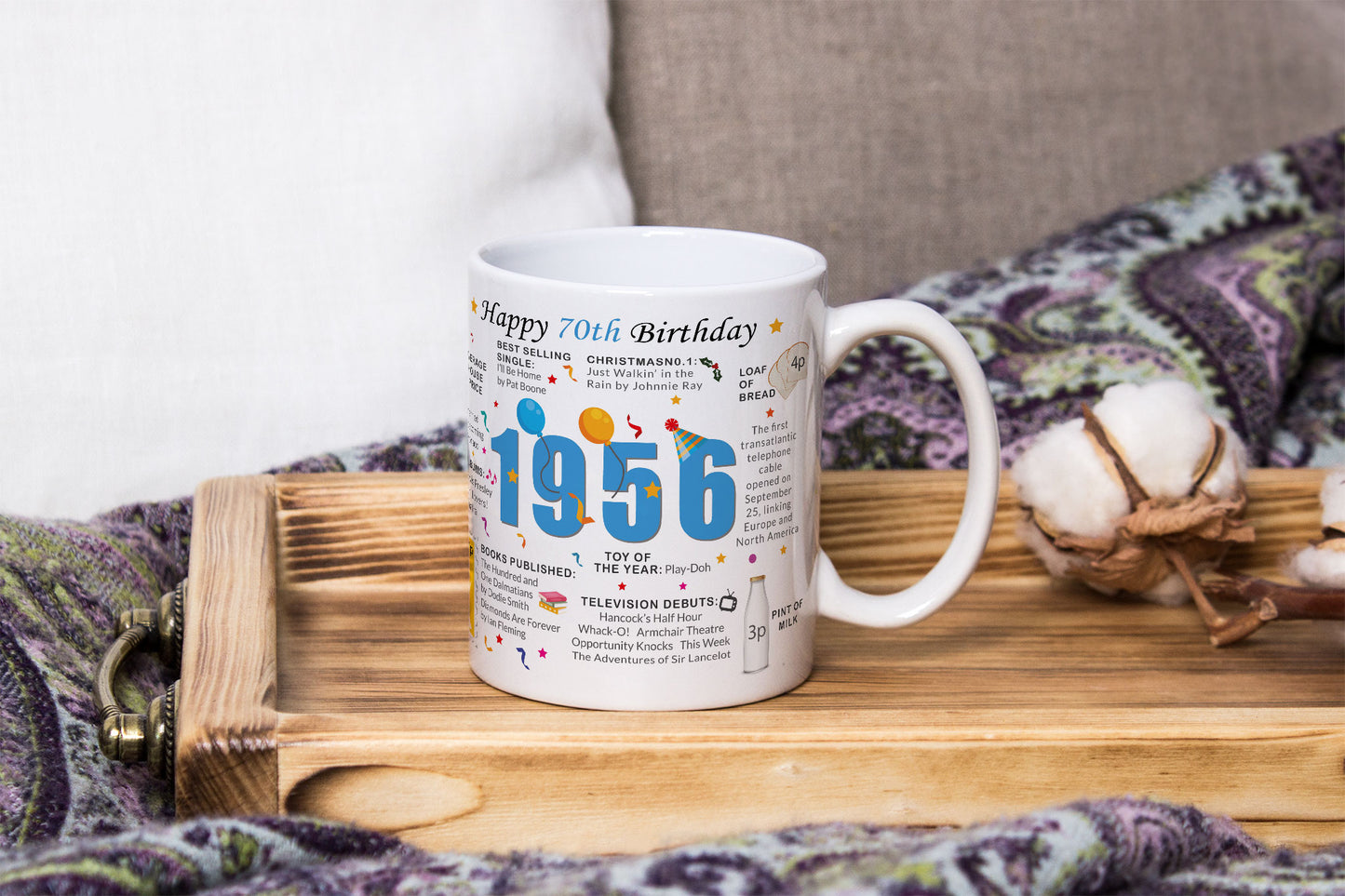 70th Birthday Mug 2026 – Born in 1956 Facts