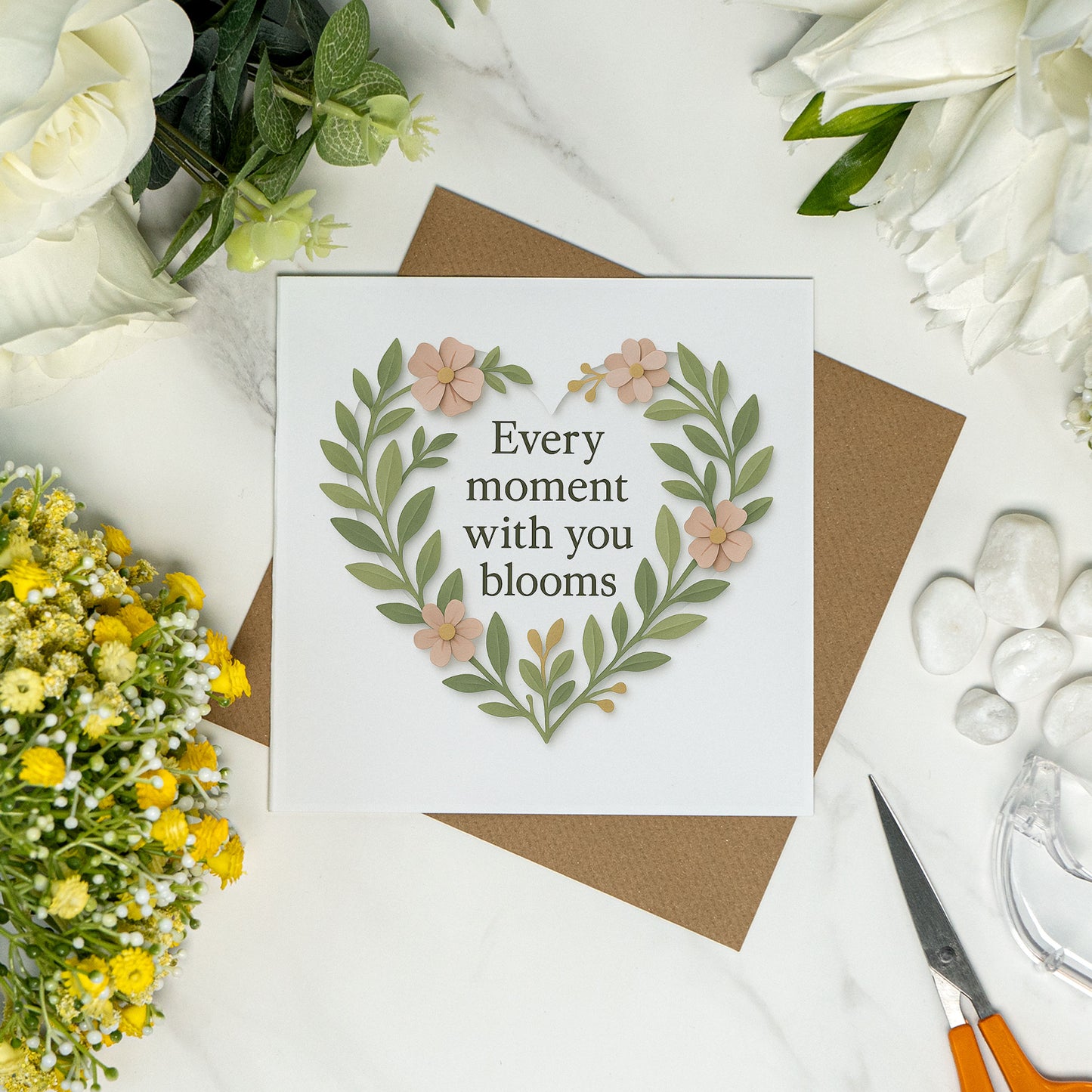 Every Moment With You Blooms – Romantic Floral Love Card