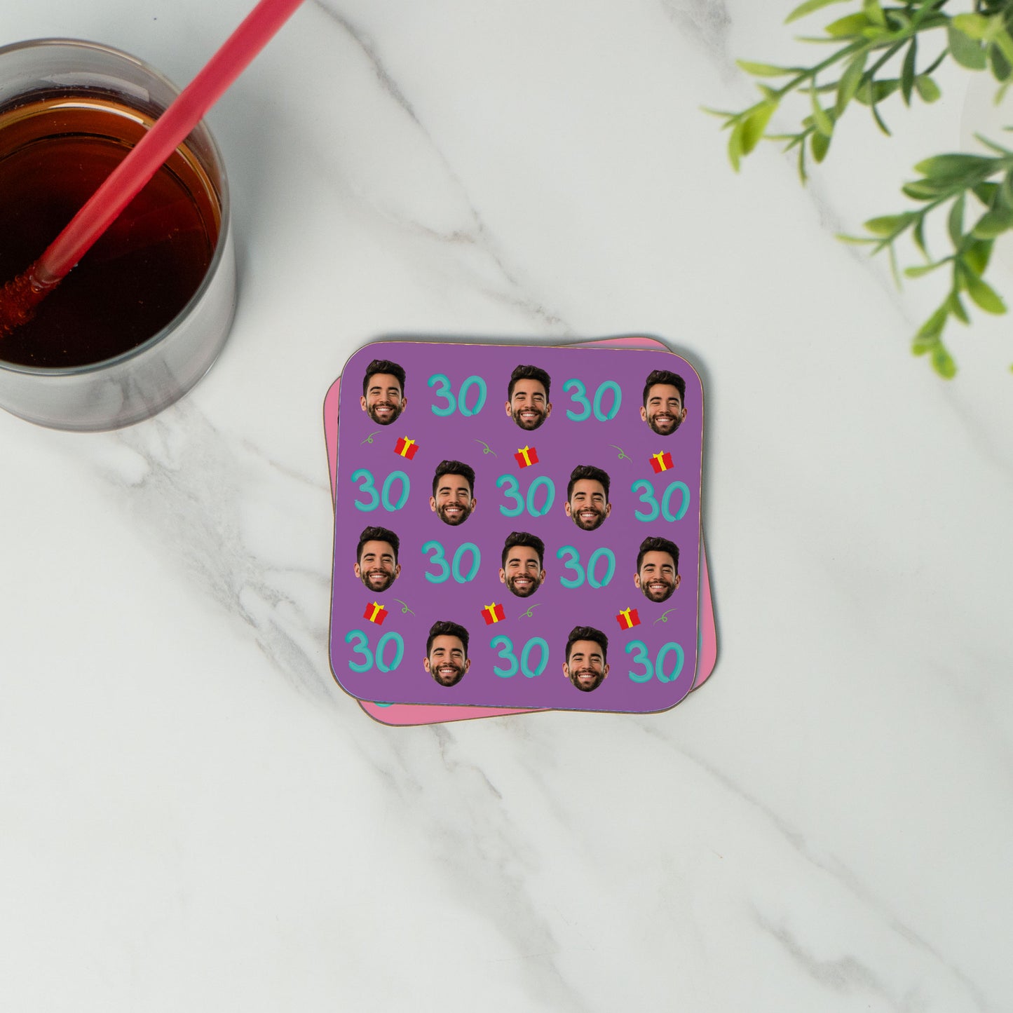 30th Custom Photo Coaster
