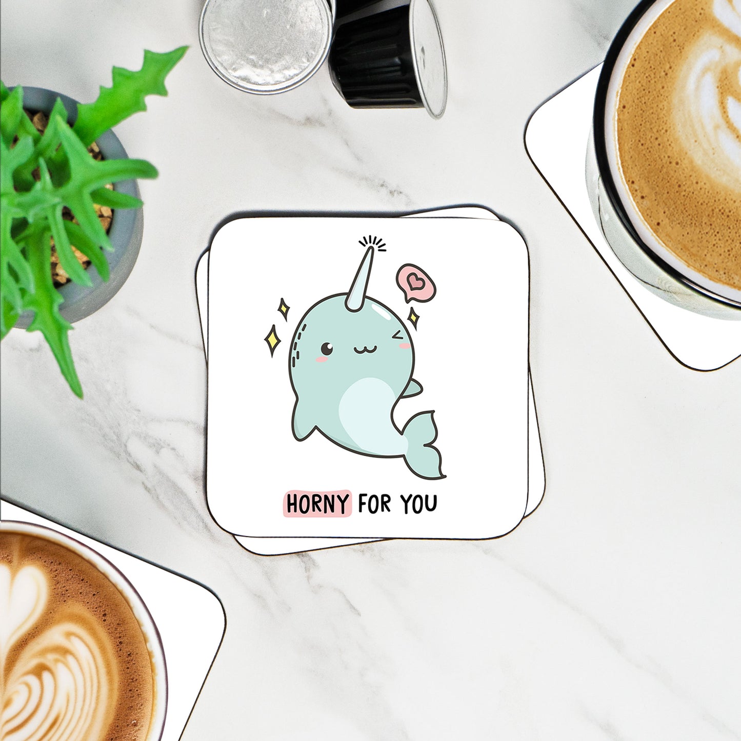Narwhal Love Coaster - Horny for You!