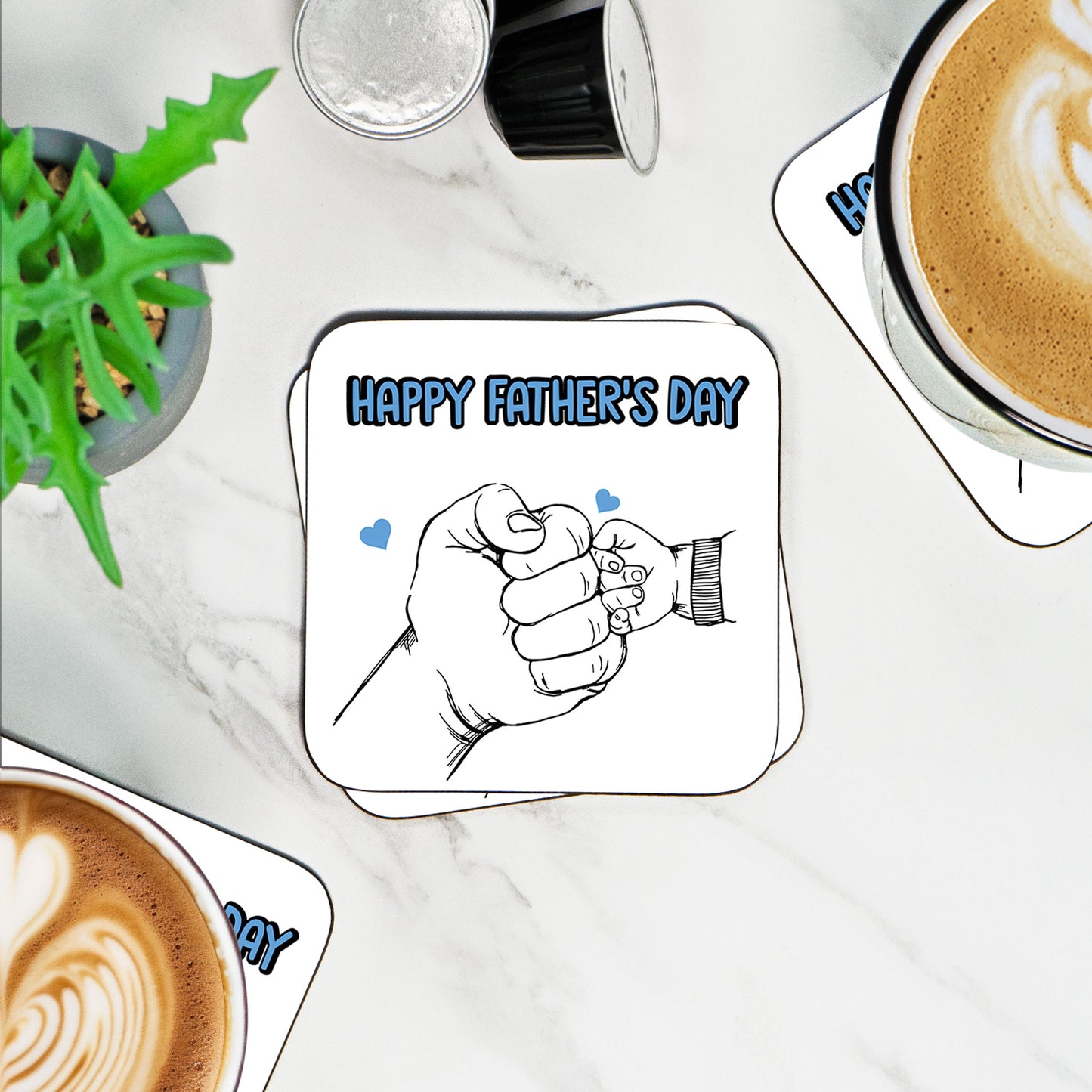 Happy Father's Day Fist Bump Design -  Coaster