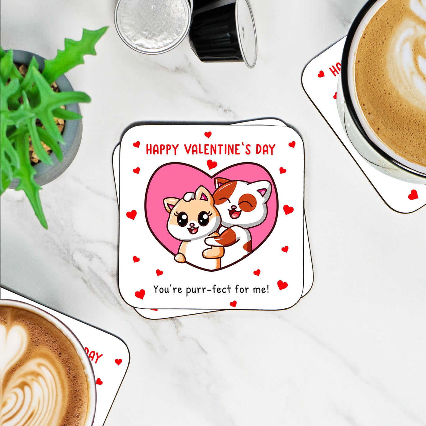 You're purrfectly for me - Coaster