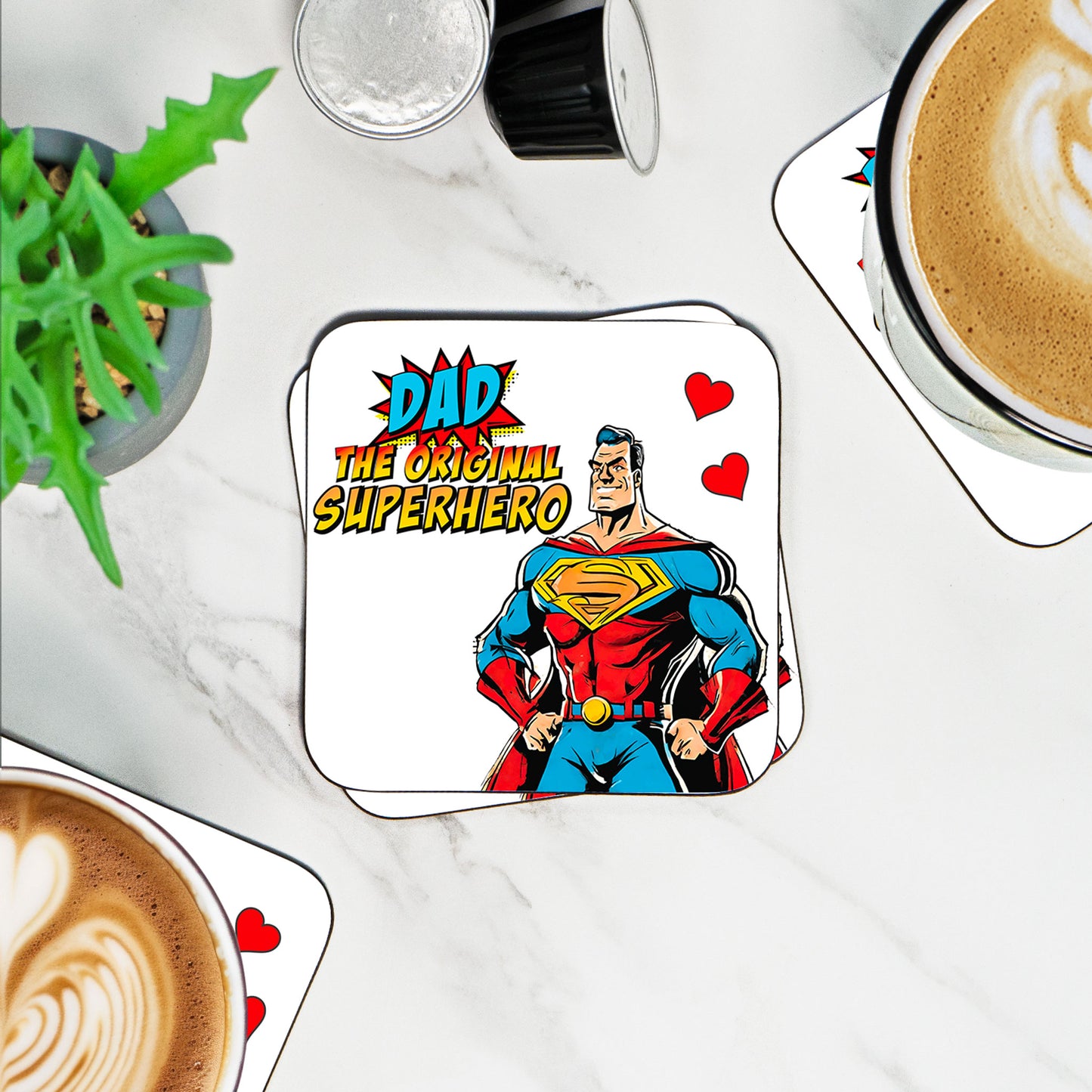 Dad, The Original Superhero Coaster – Celebrate Your Superhero Dad with a Heroic Gift
