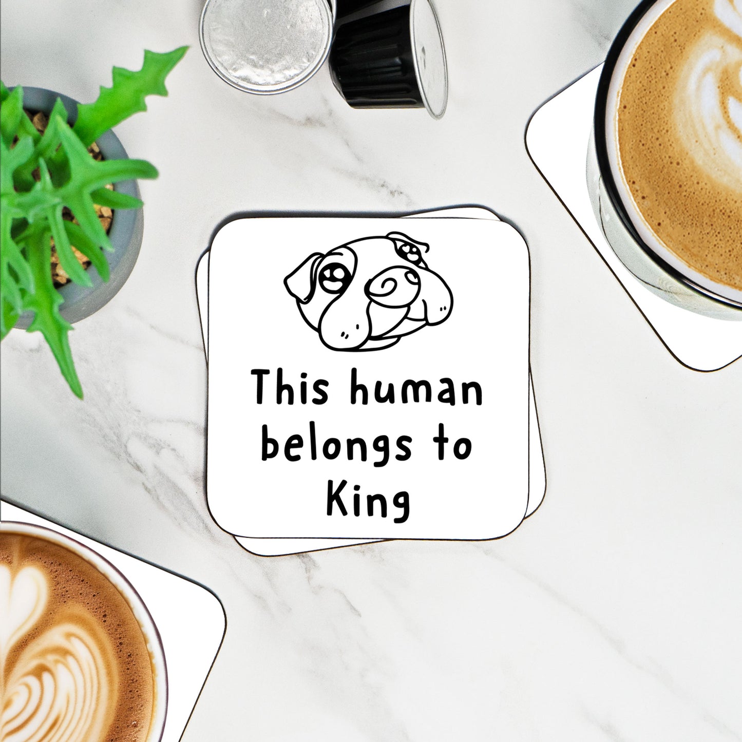 Personalised This Human Belongs To Dog - Coaster