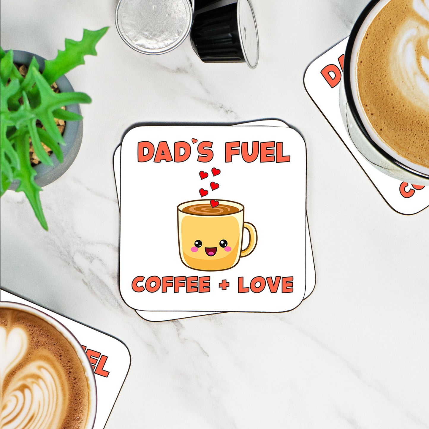 Dad's Fuel Coaster – Coffee + Love, Perfect Gift for Dad