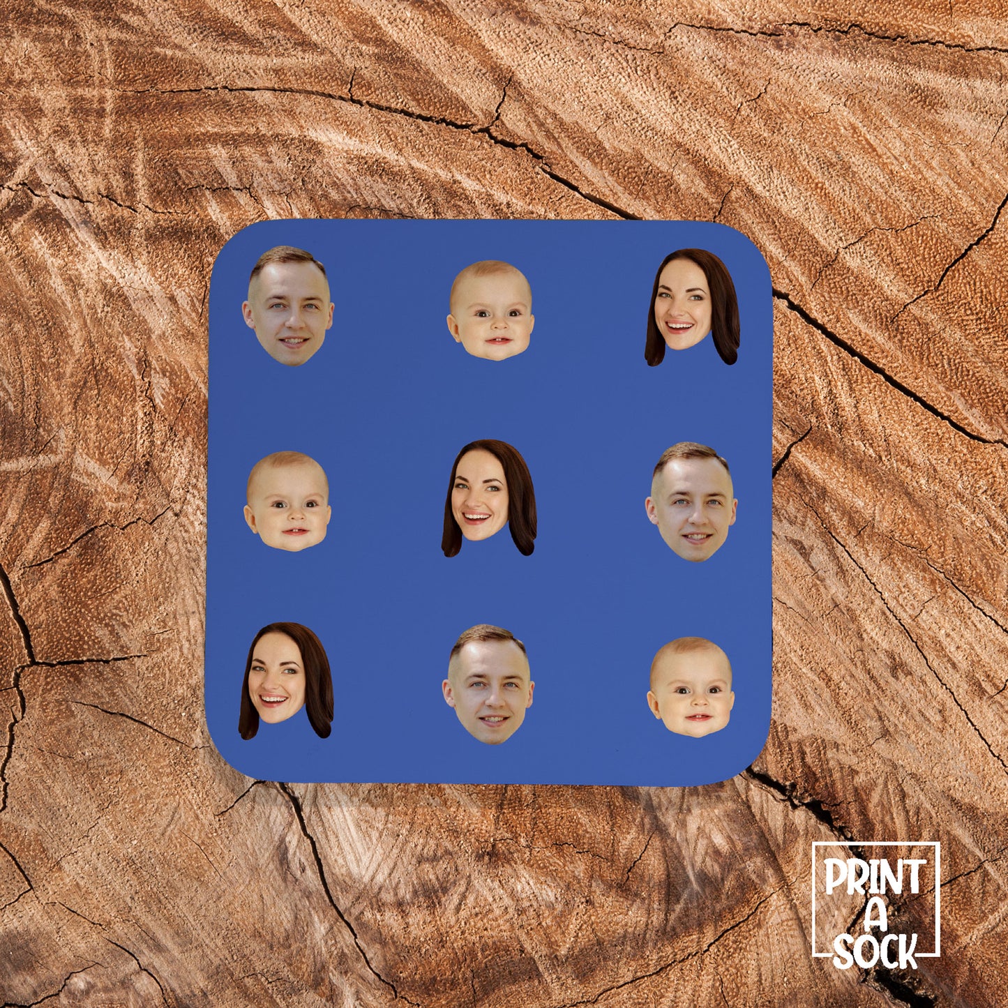 Family Face Custom Photo Coaster – Personalised Gift