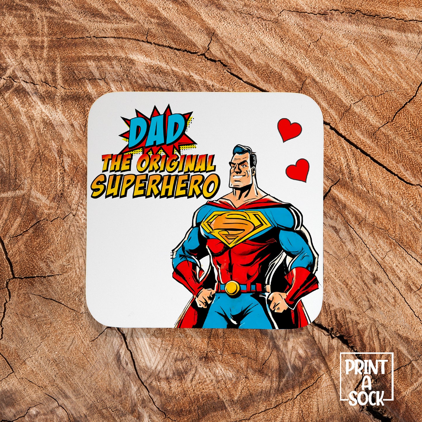 Dad, The Original Superhero Coaster – Celebrate Your Superhero Dad with a Heroic Gift