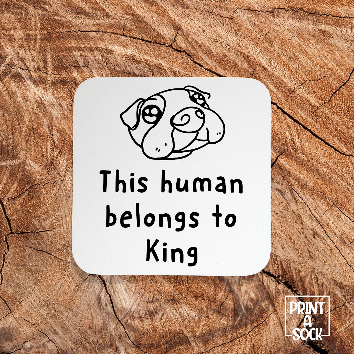 Personalised This Human Belongs To Dog - Coaster