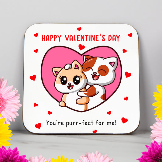 You're purrfectly for me - Coaster