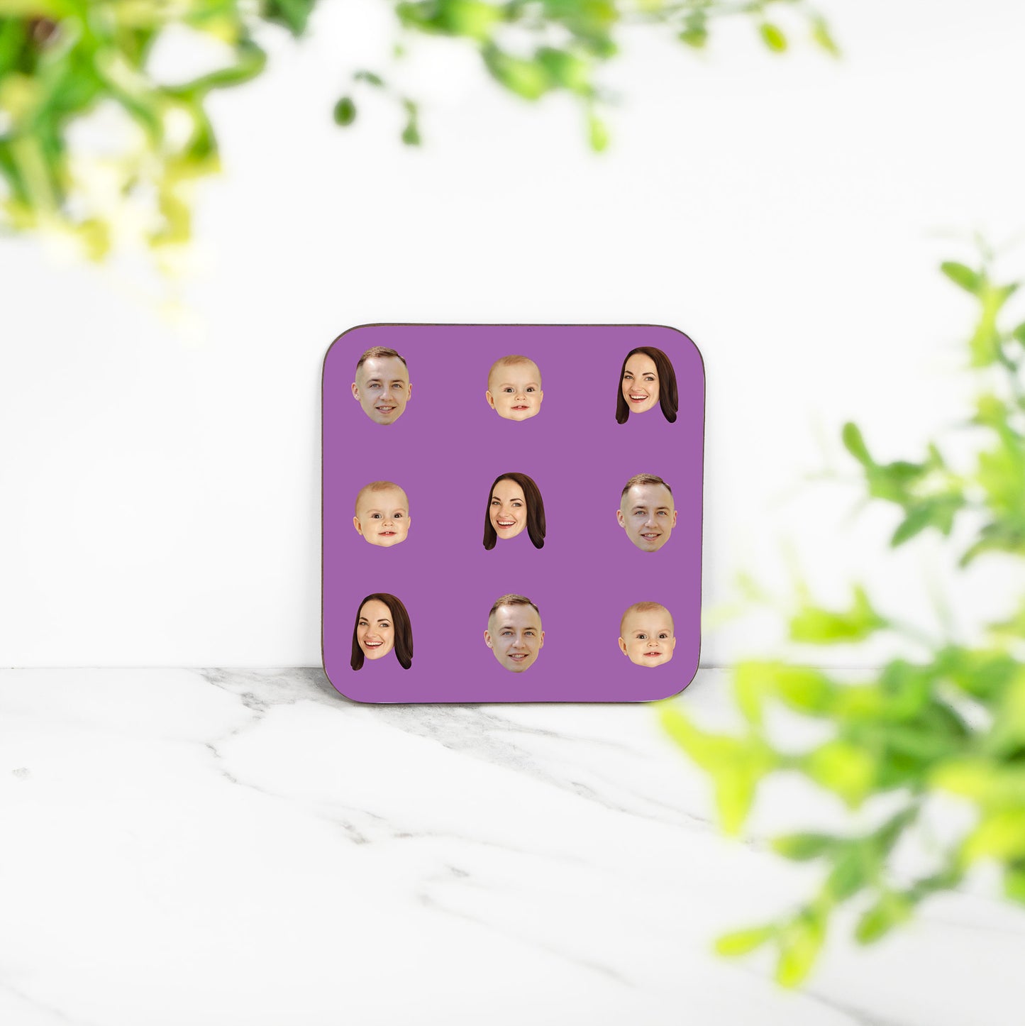 Family Face Custom Photo Coaster – Personalised Gift