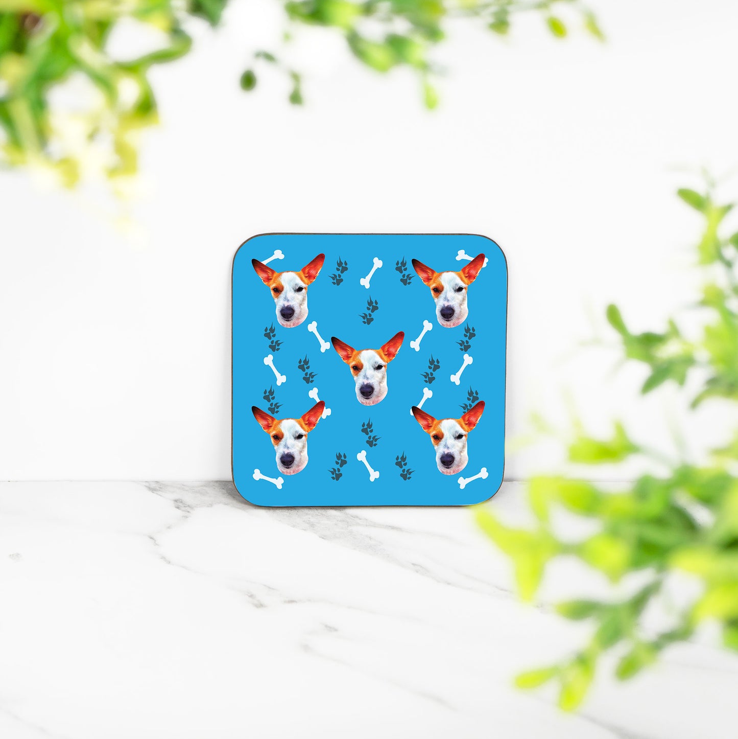 Dog and Bone Custom Photo Coaster