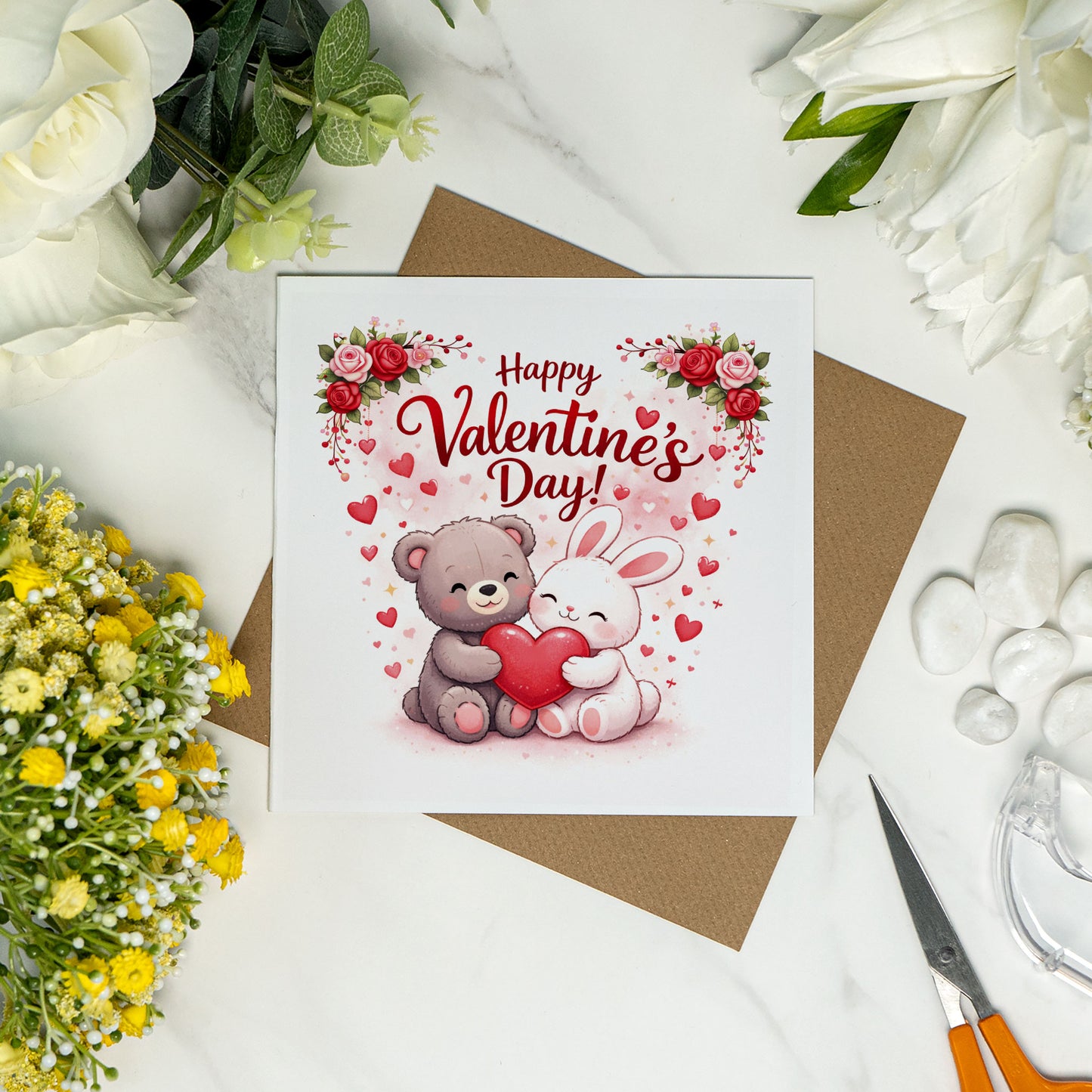 Happy Valentine’s Day – Cute Bear and Bunny Love Card