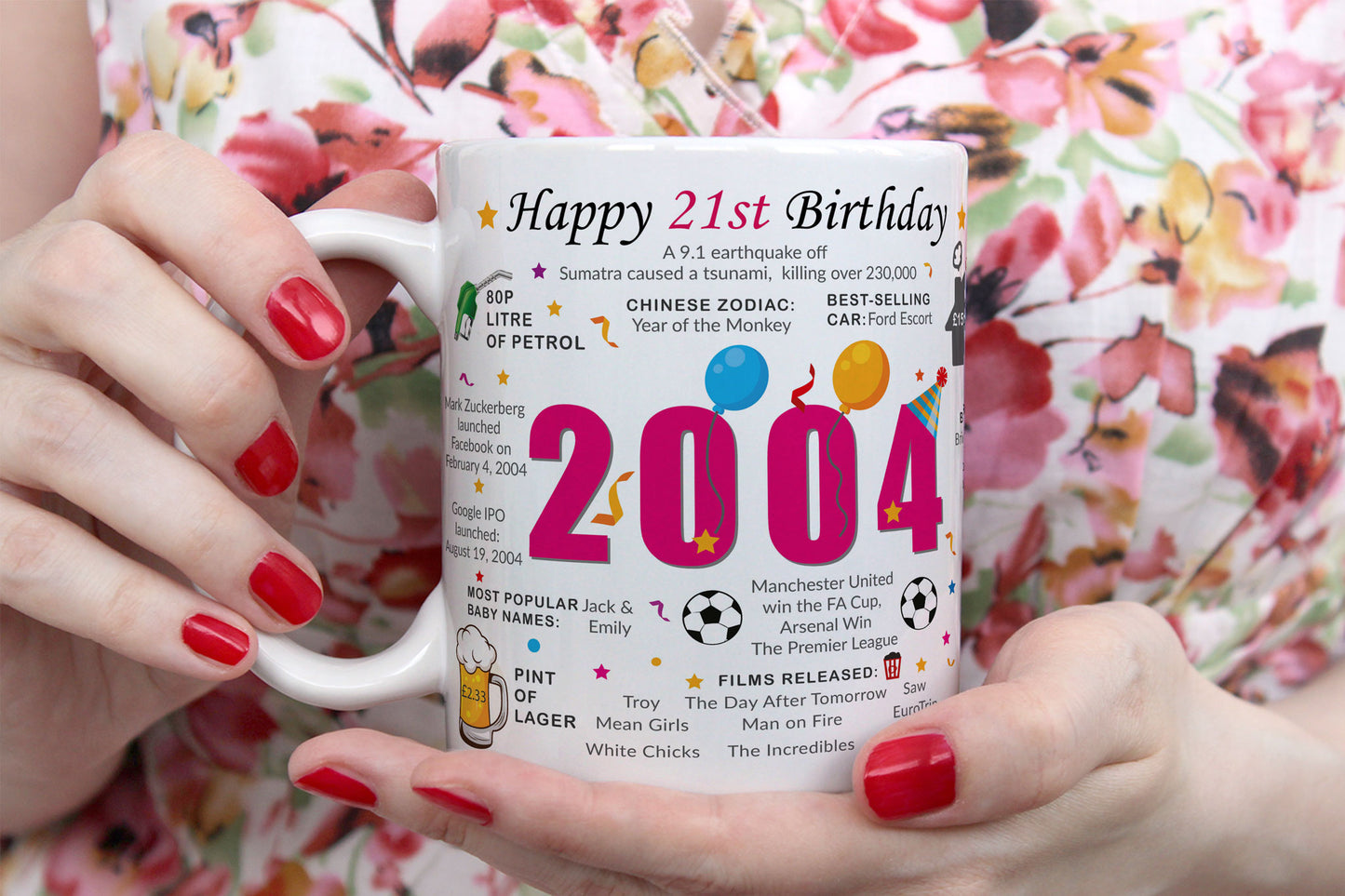 21st Birthday Mug – Born in 2004 Facts
