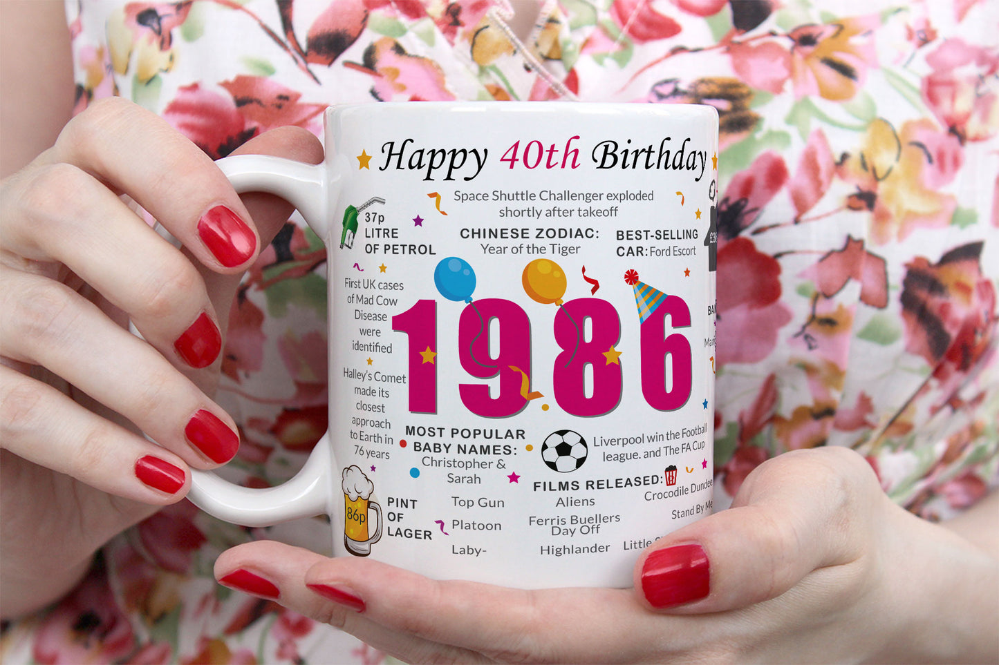 40th Birthday Mug 2026 – Born in 1986 Facts