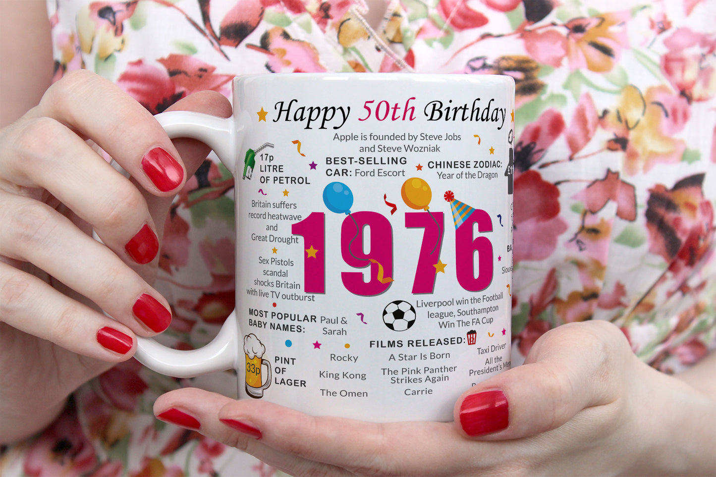 50th Birthday Mug 2026 – Born in 1976 Facts