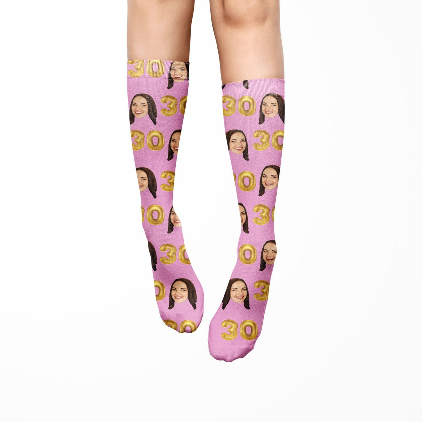 30th! Gold Balloon Number personalised Socks