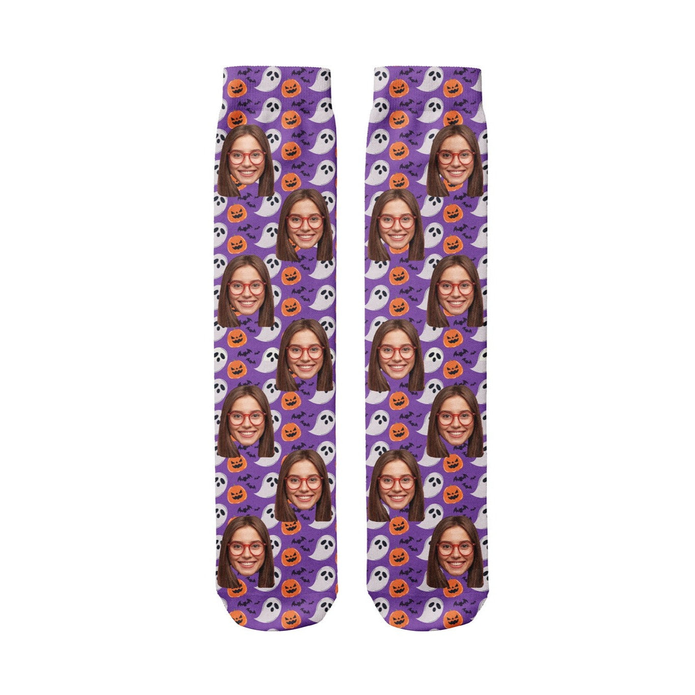 Pumpkin & Ghost Print Socks