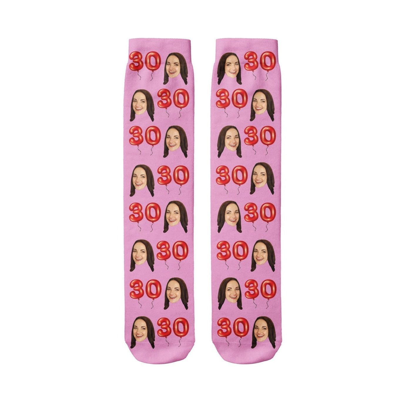 30th! Red Balloon Number personalised Socks